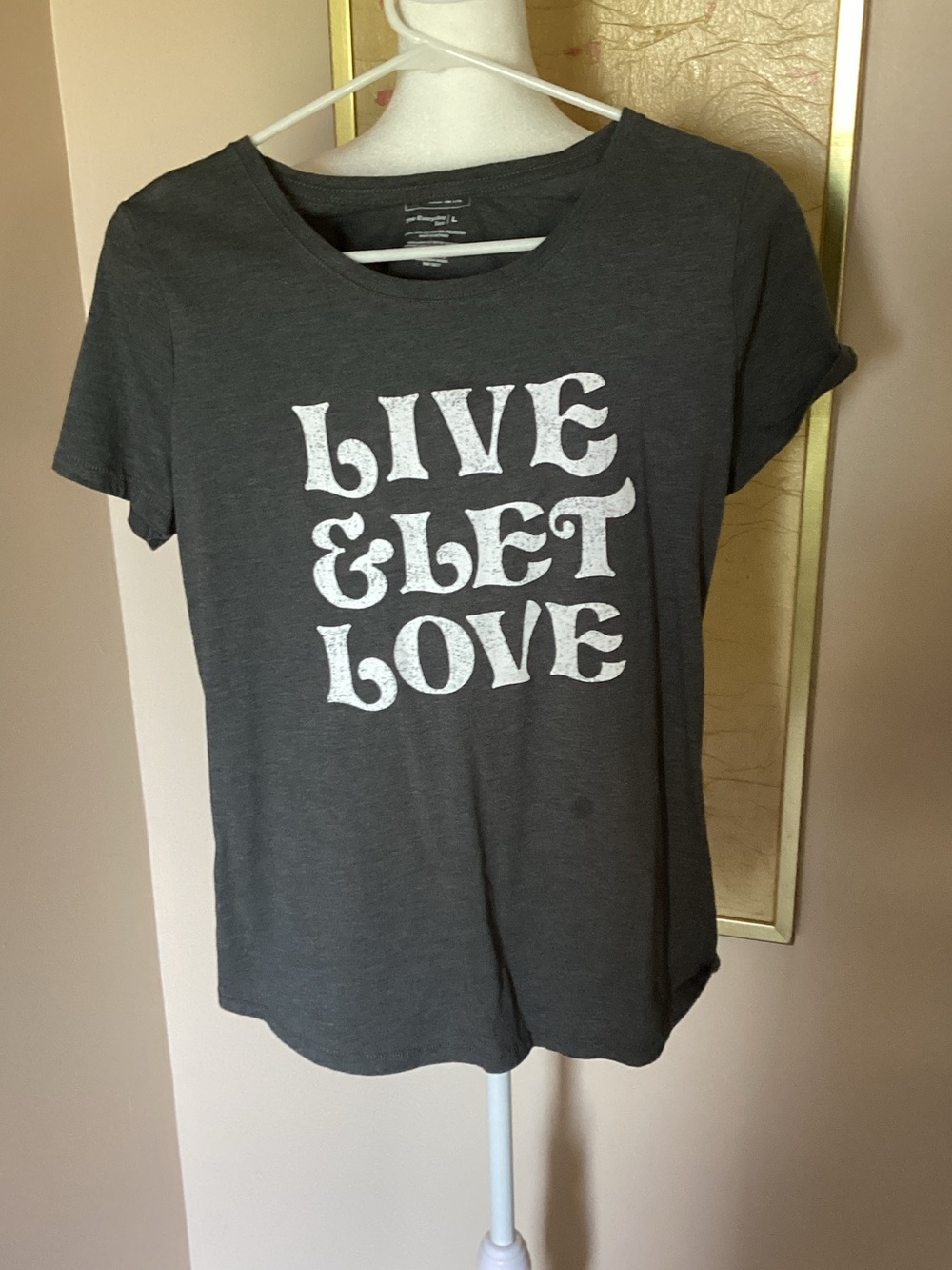 Live & Let Love Graphic Tee - Charcoal